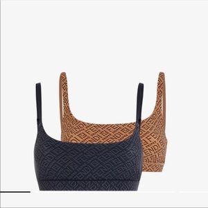 FENDI X SKIMS SCOOP LOGO BRALETTE Pack Size M BLACK/CALIFORNIA Bundle